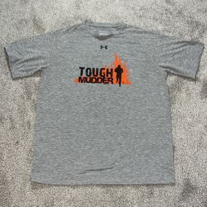 Gray UA Under Armour Tough Mudder Electro Shock Therapy work out T shirt L NWOT